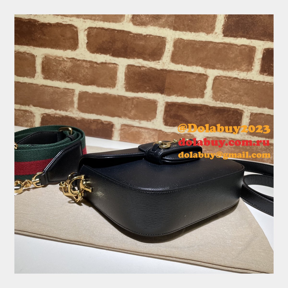 Fake Gucci Horsebit 1955 mini black 658574 bag
