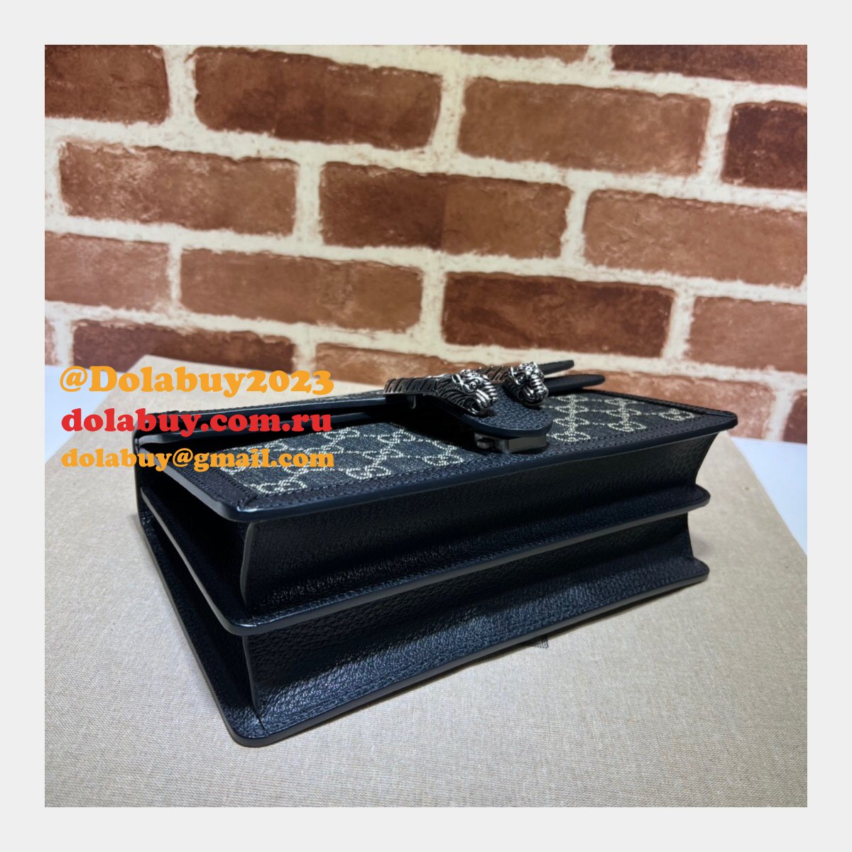 The highest quality Gucci Dionysus GG Supreme Shoulder Bag 400249 Black