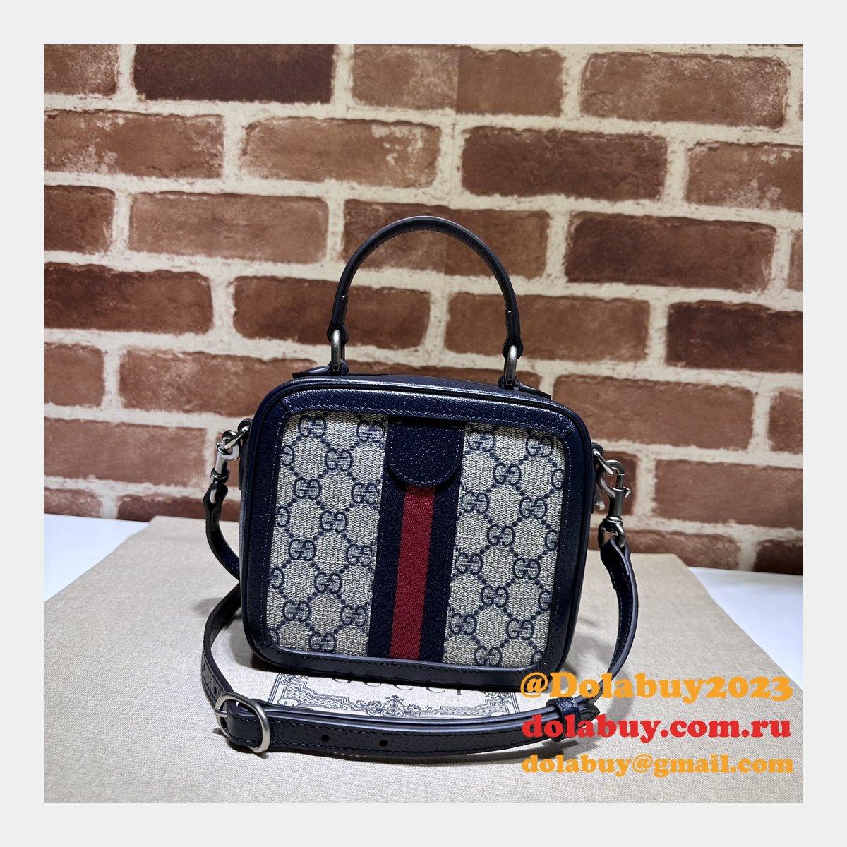 Ophidia GG Gucci Wholesale 772157 Top Handle Fake Bag