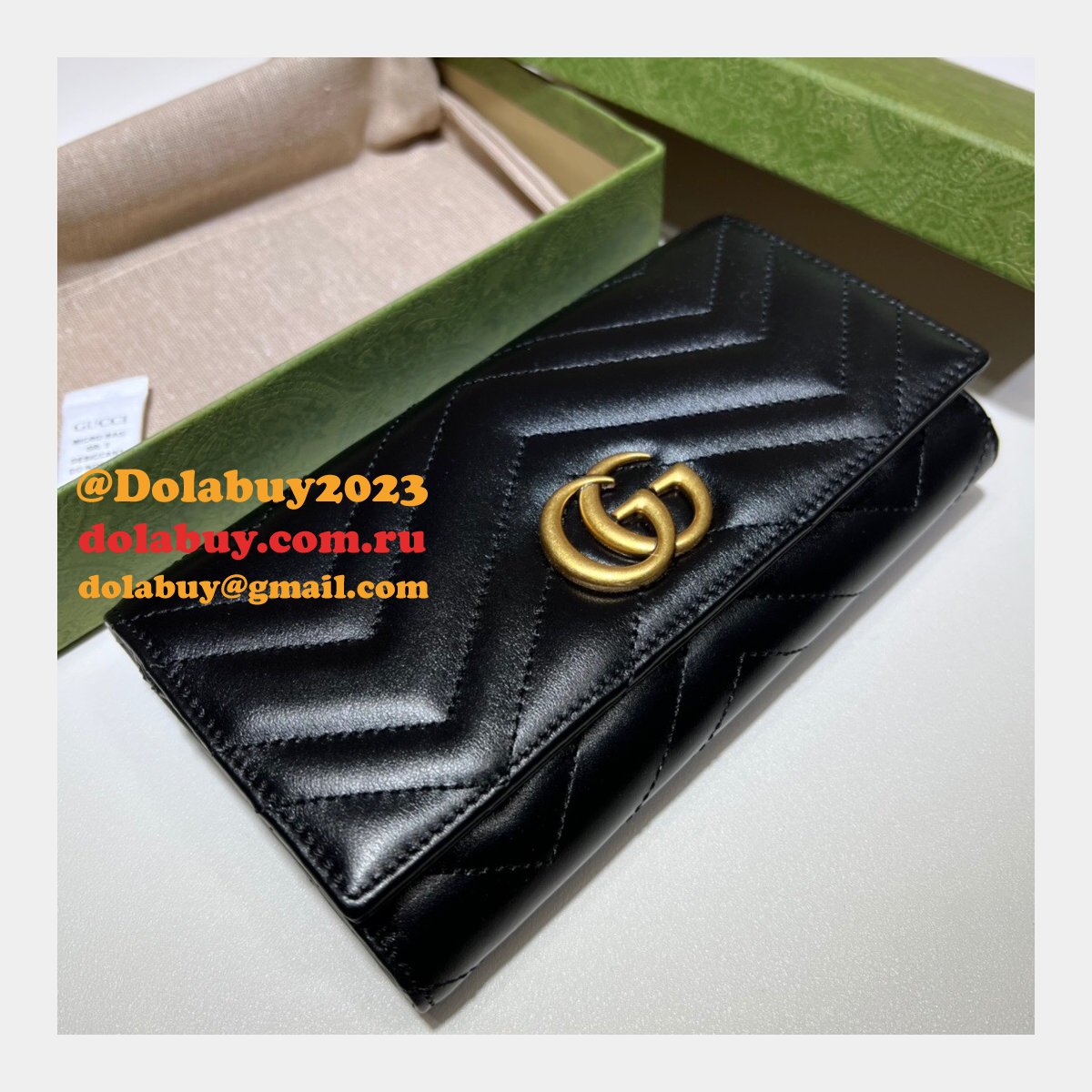 Gucci high quality Designer Replica GG Marmont continental wallet 443436 Bag