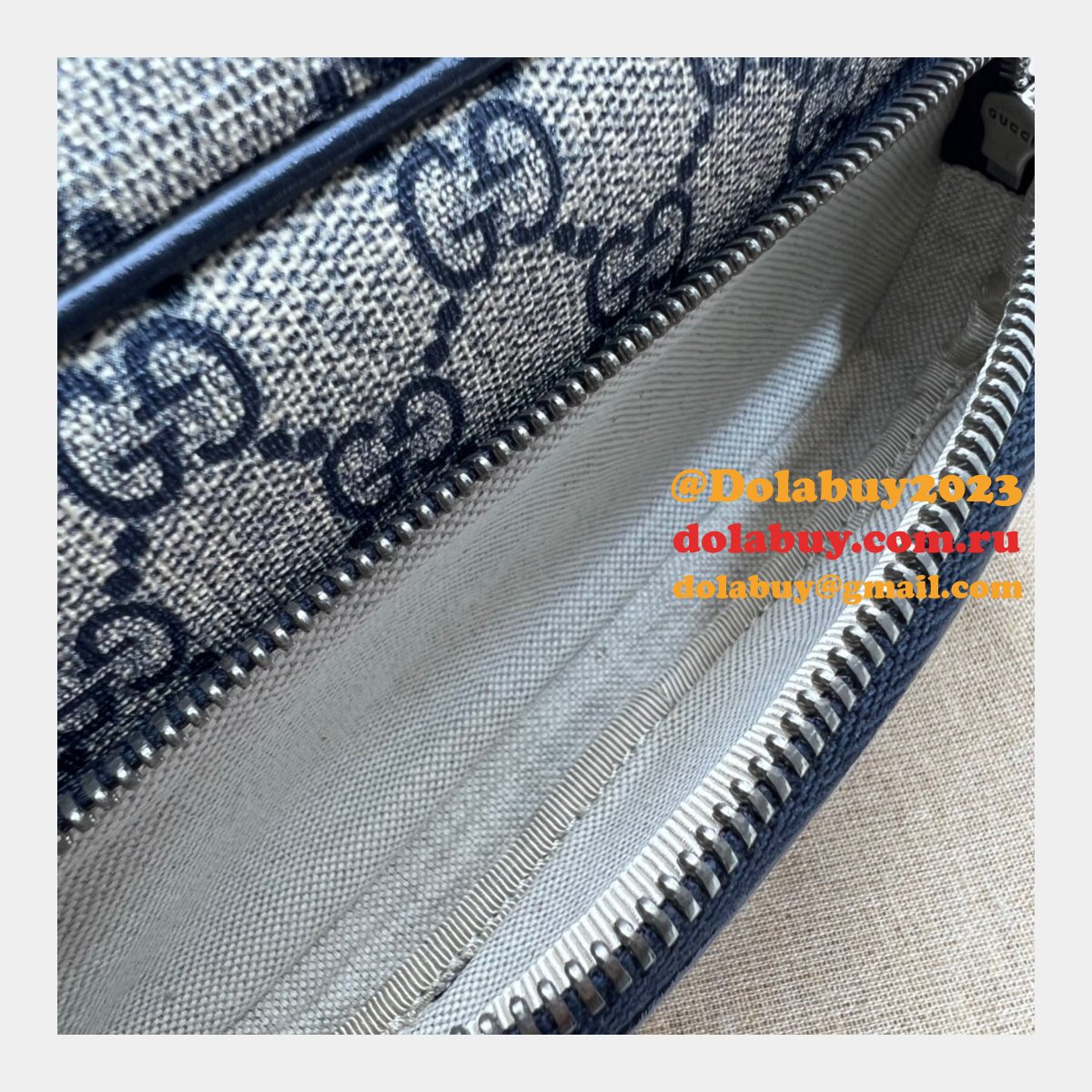 Brown/Blue Gucci Replica Ophidia GG 722557 Bag