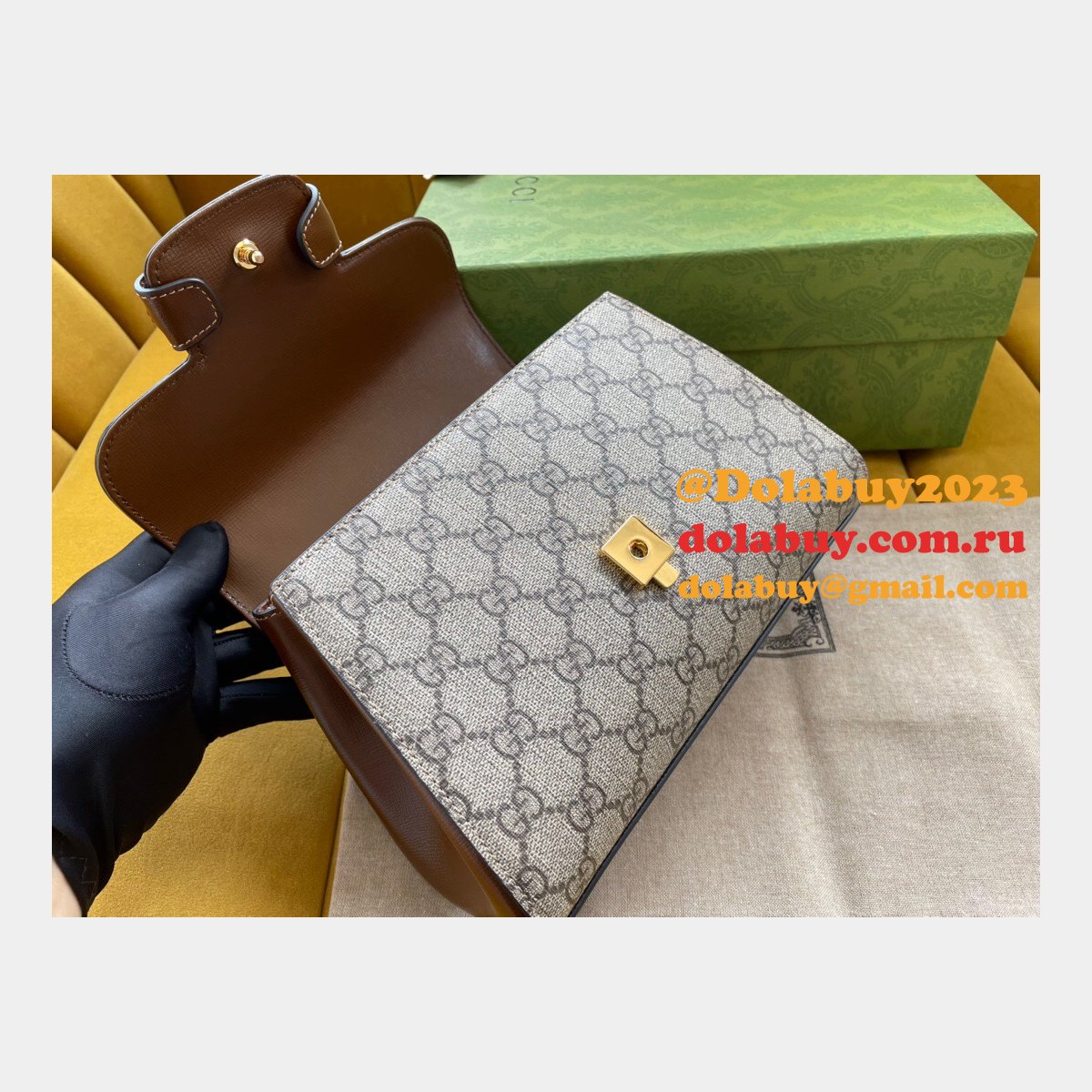 Fake Gucci Horsebit 1955 Top Handle Hot On Sale 703848 Bag