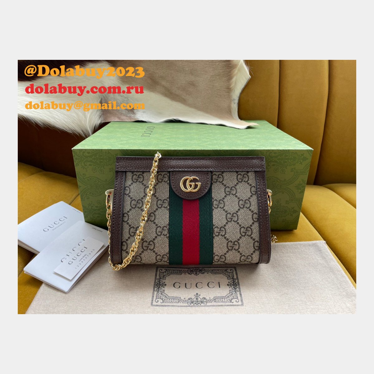 AAA+ Gucci Crossbody Fake Ophidia mini shoulder 602676 Beige bag