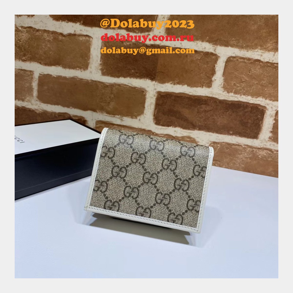 Top Quality Gucci Beige Fake 1955 Horsebit card case 621887 wallet