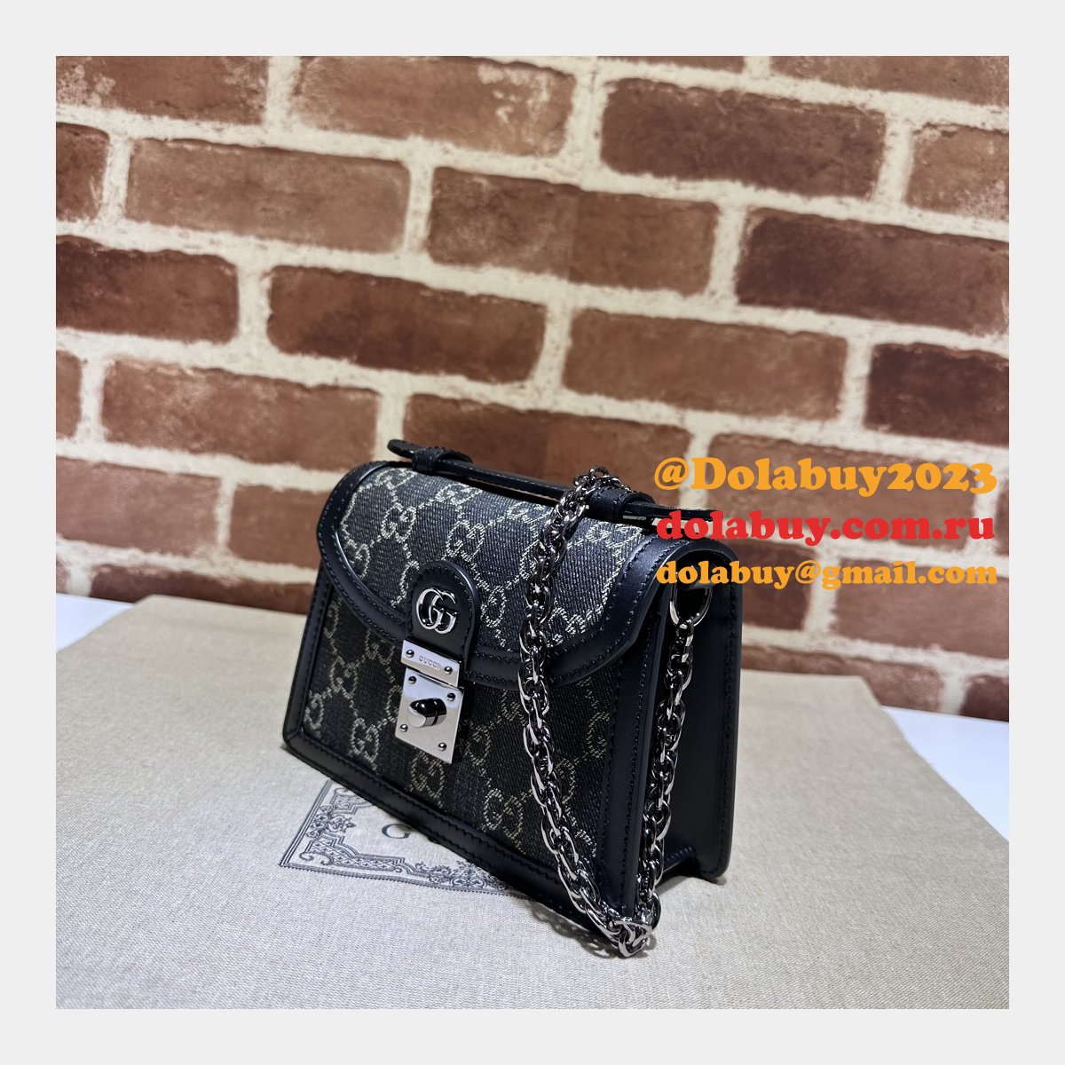 Knockoff Ophidia GG Gucci Black 696180 Shoulder Bag