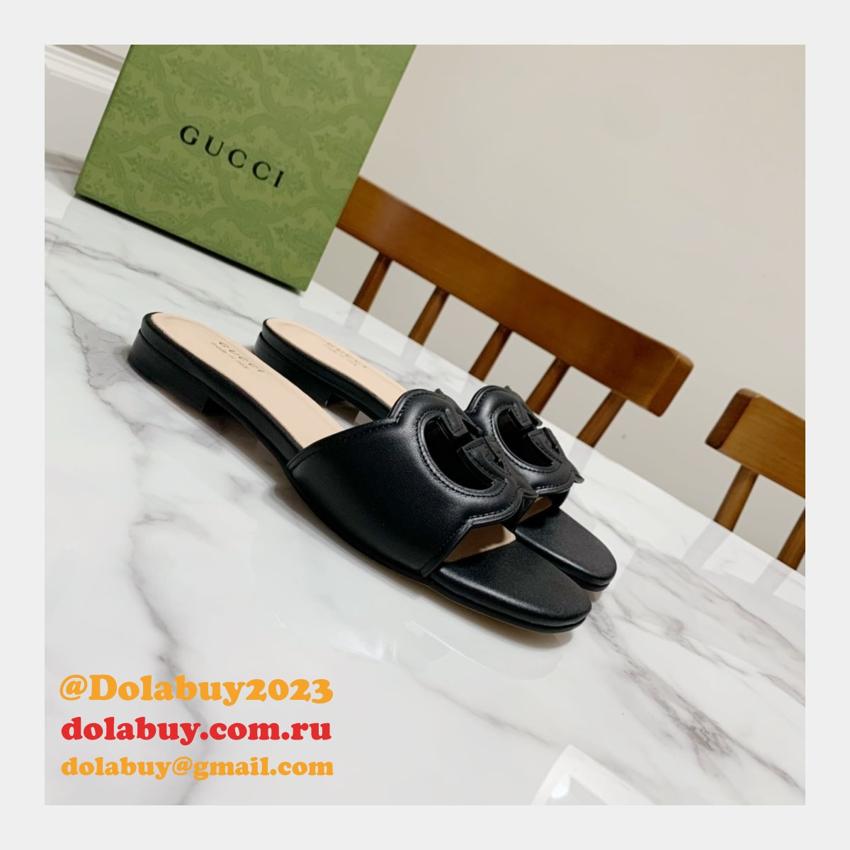 Replica Gucci Designer Shoes Outlet Flat Slippers Sale