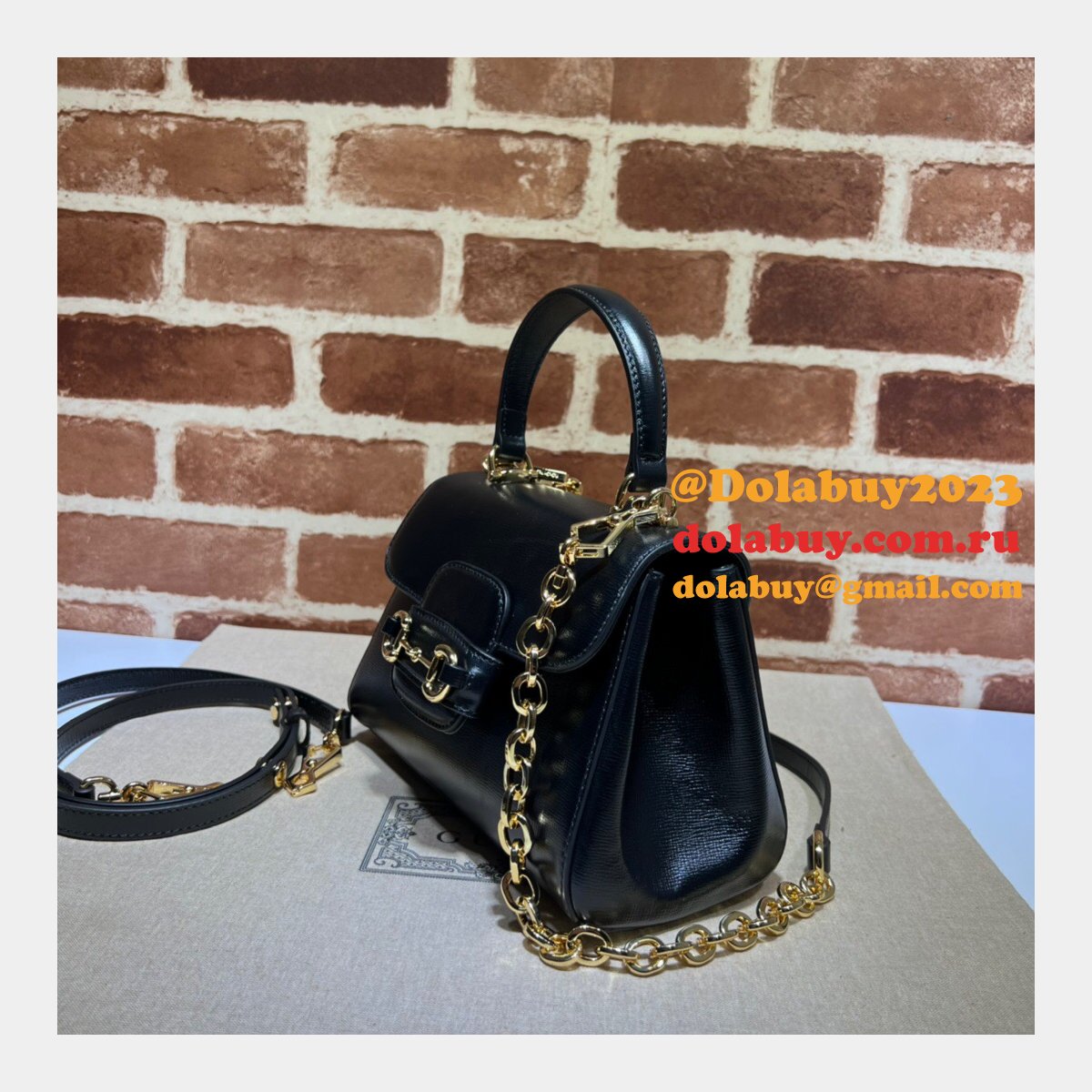 The Highest Quality Gucci Horsebit Replicas 703848 1955 Top Handle Bag