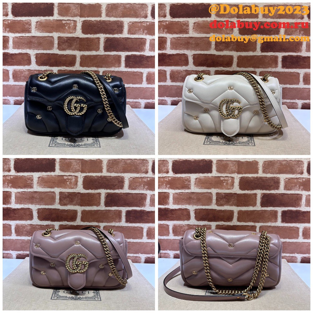 Matelassé Copy 443497 Gucci GG Marmont Small Replicas Bag