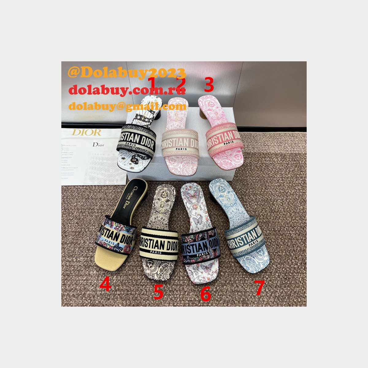 Wholesale 1:1 Mirror Dway Heeled Slide
