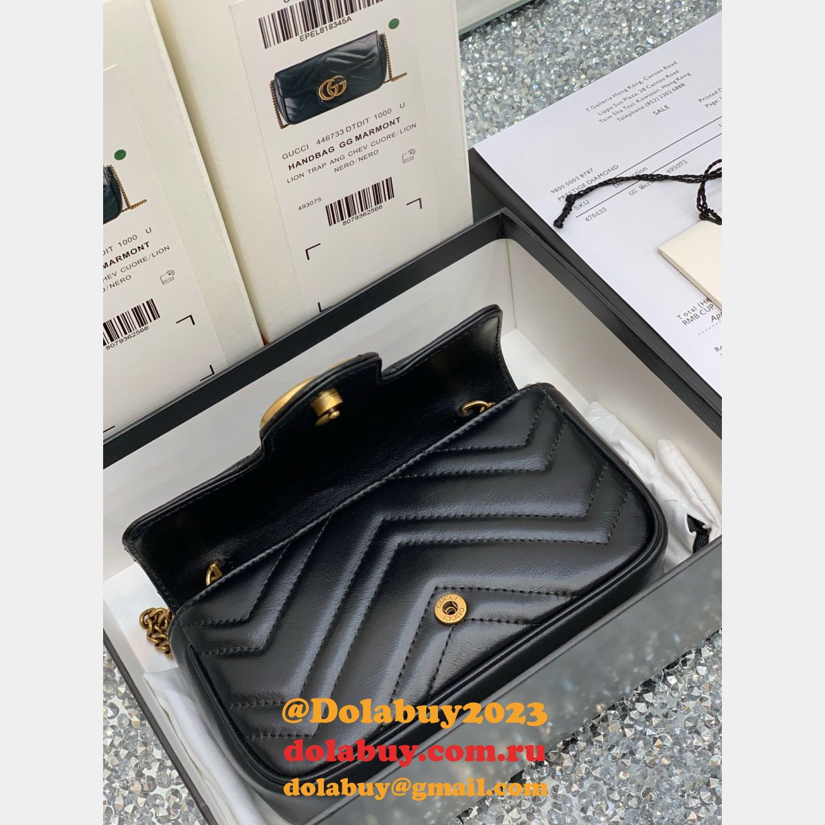 Gucci Wholesale GG Marmont Mini chain shoulder 476433 bag