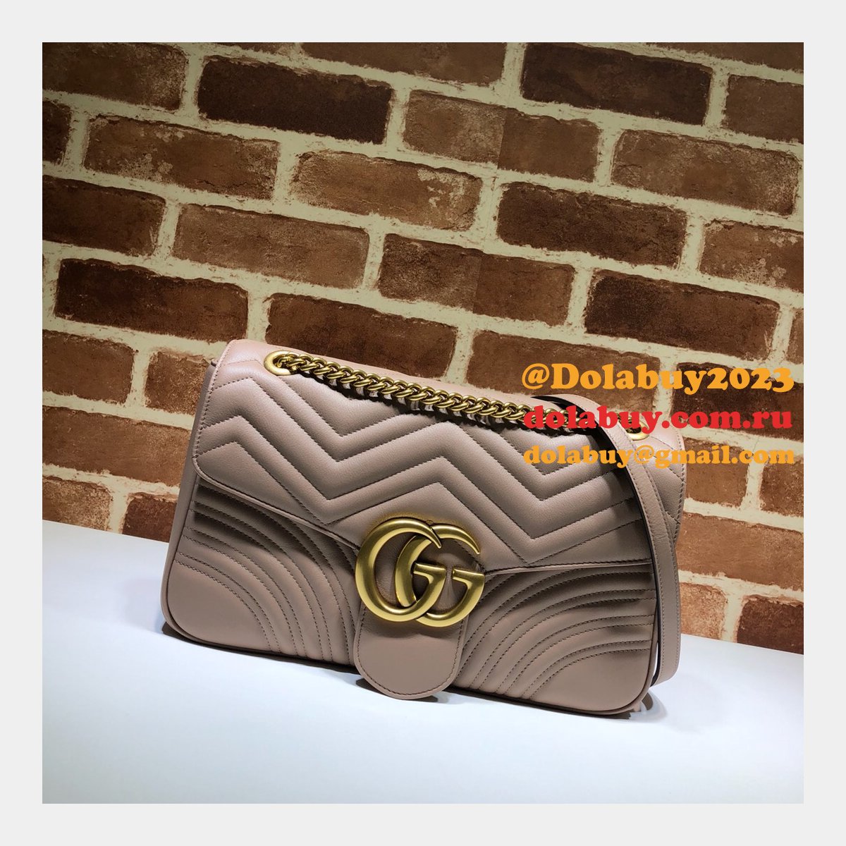 WHOLESALE GUCCI REPLICAS BEST 447633 LEATHER GG MARMONT