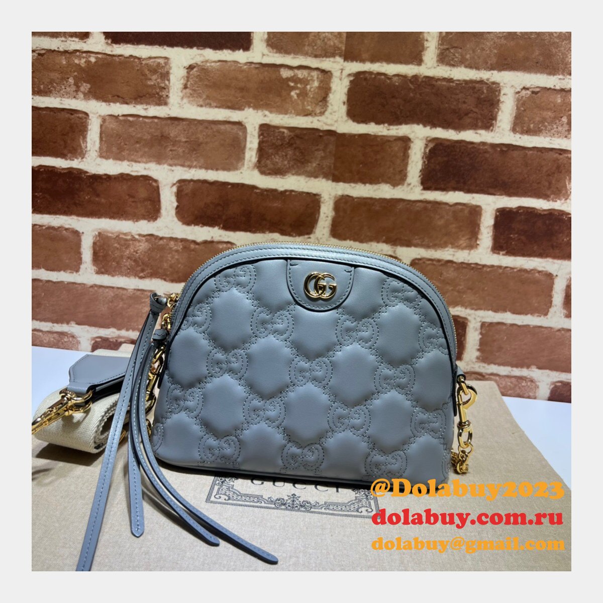 Gucci Luxury 702229 GG Matelassé Leather Shoulder Replica Bag