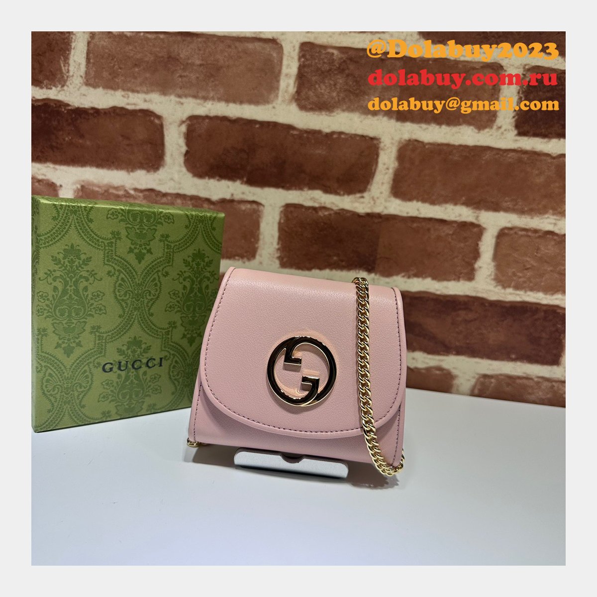 Gucci Fake Blondie Compact Chain Wallet Top Quality 725219 Bag