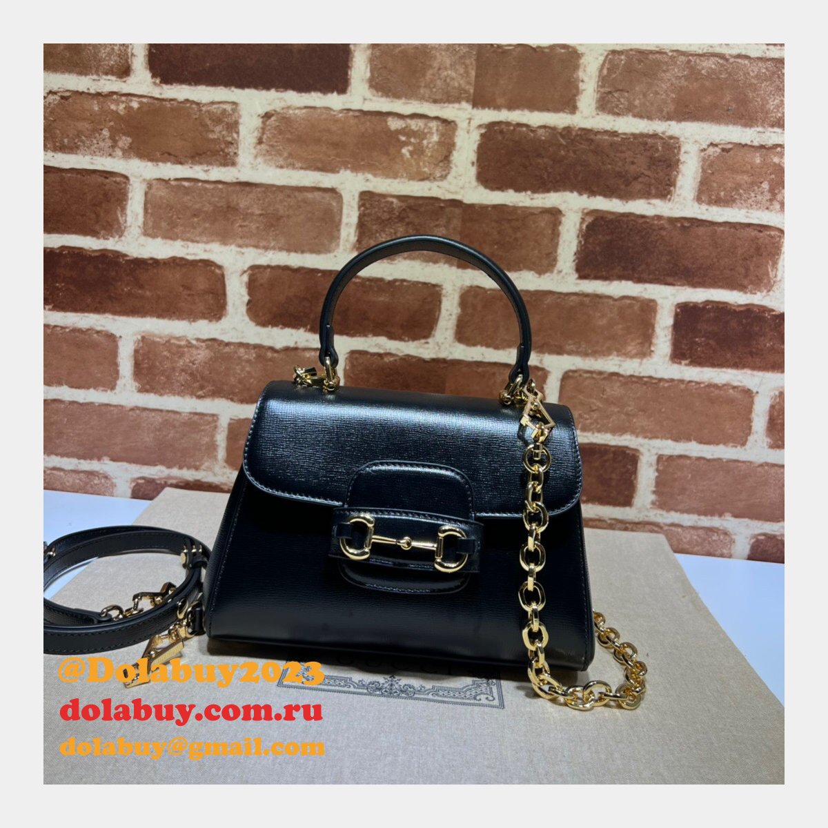 The Highest Quality Gucci Horsebit Replicas 703848 1955 Top Handle Bag