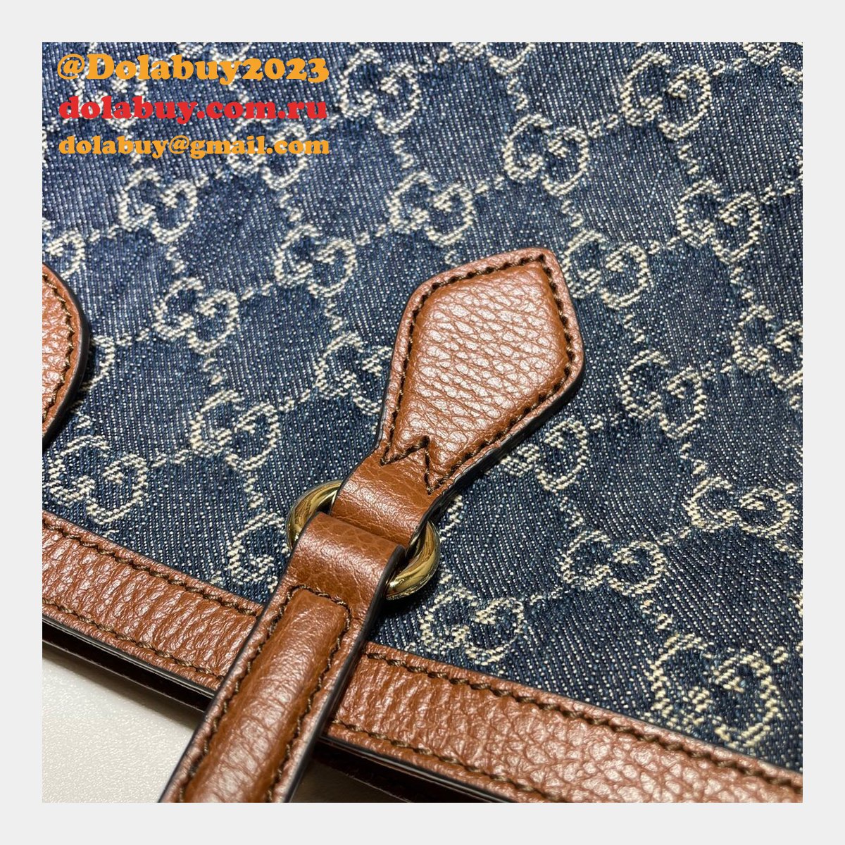 Dark blue Knockoff Gucci Ophidia GG medium tote 631685 Bag