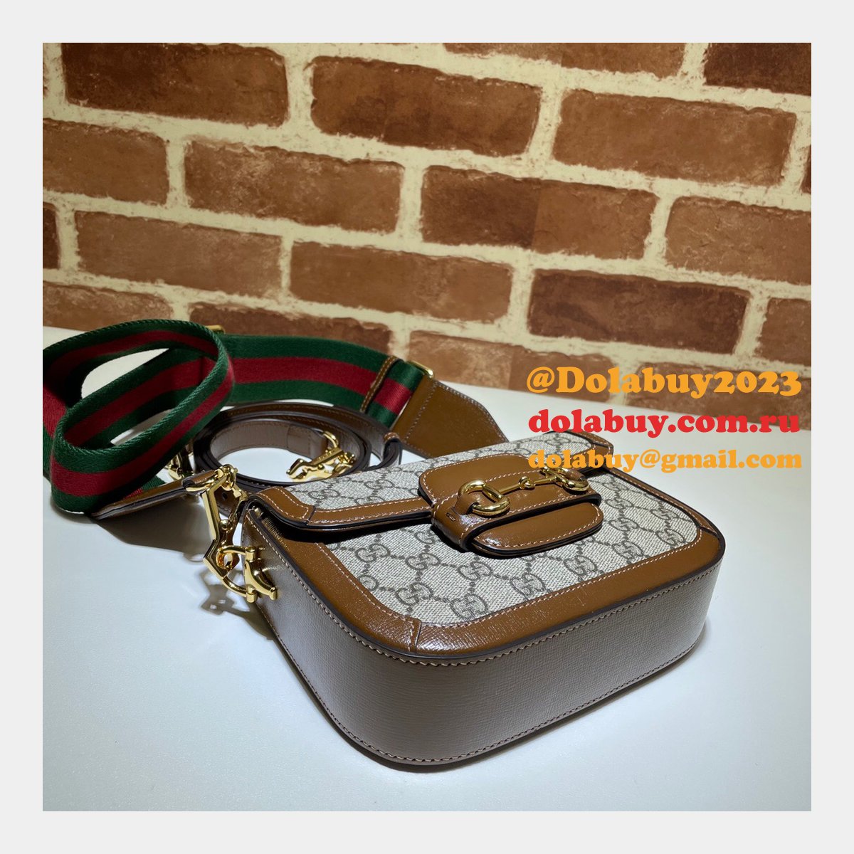Gucci Beige Replicas Horsebit 1955 mini aaa bag