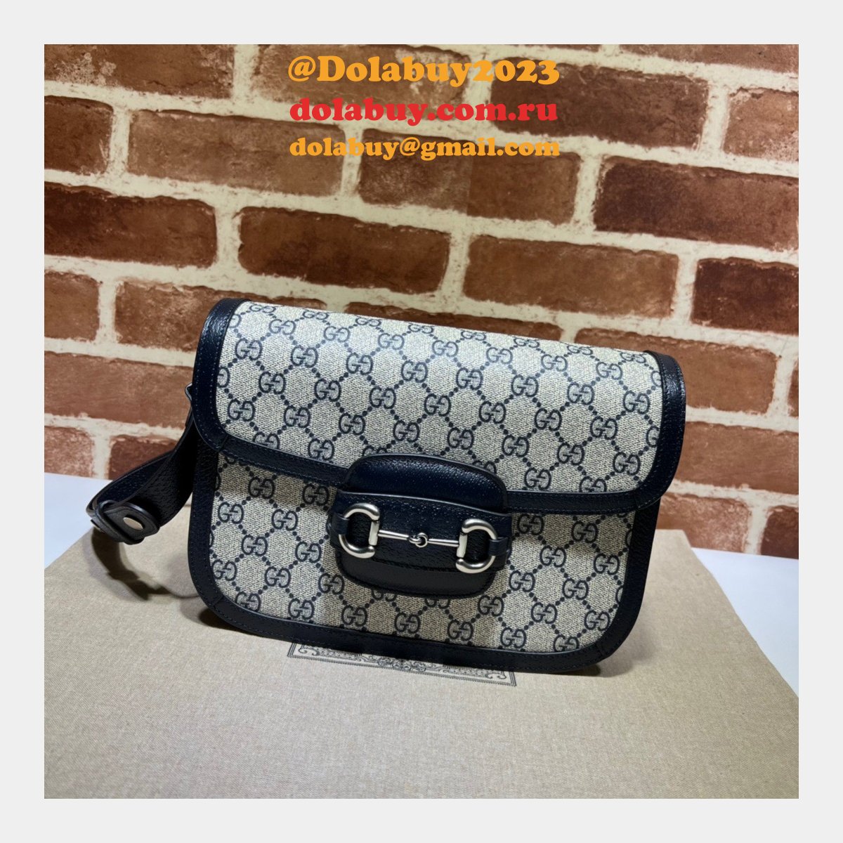 Gucci Copy 1955 Horsebit GG Supreme Shoulder 602204 Bag