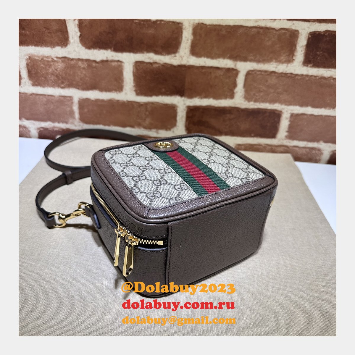 Ophidia GG Gucci Wholesale 772157 Top Handle Fake Bag