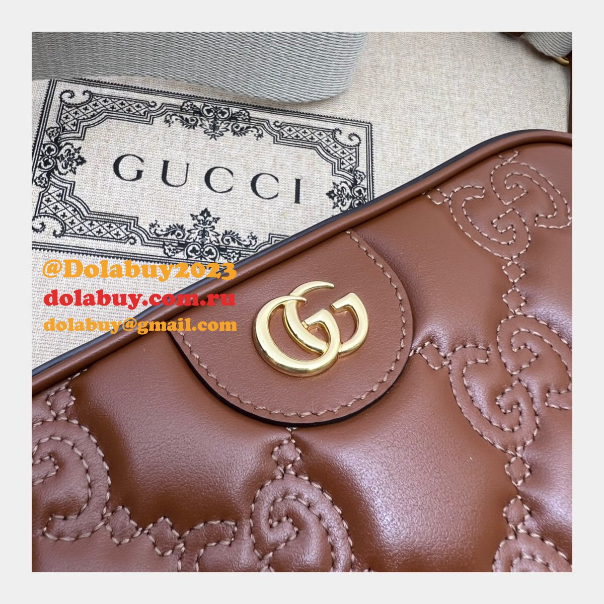 Fake Gucci Designer GG matelassé leather shoulder 702234 Bags