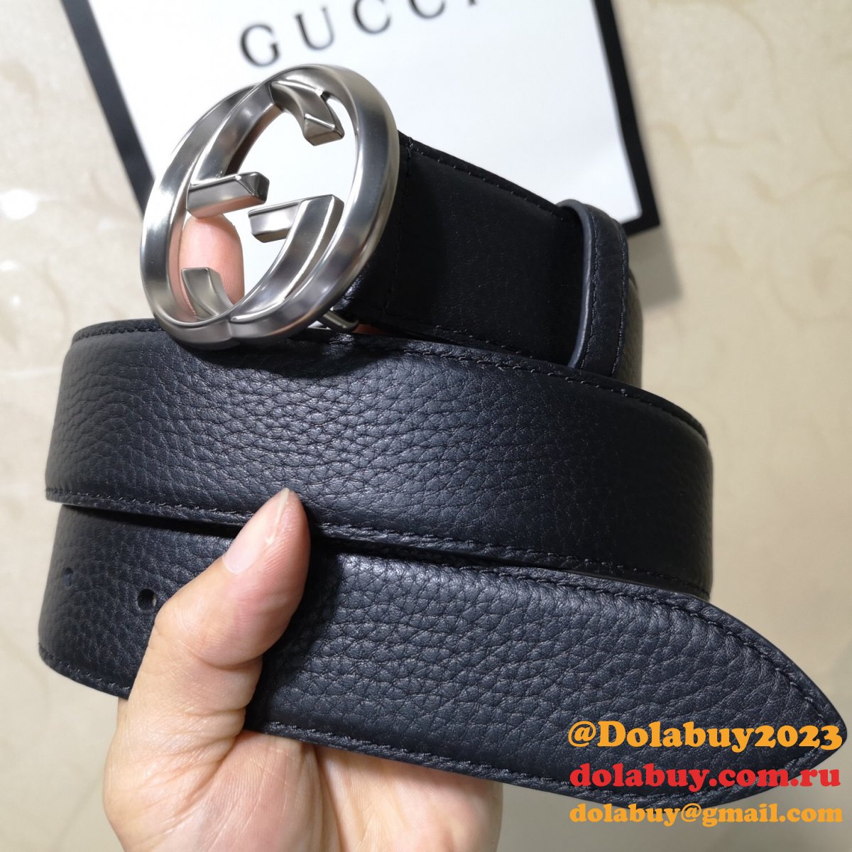 Gucci Belt With Double G Buckle 38mm-5 UK Black