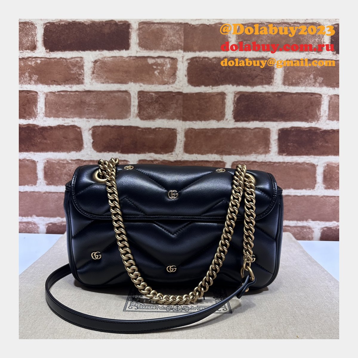 Matelassé Copy 443497 Gucci GG Marmont Small Replicas Bag