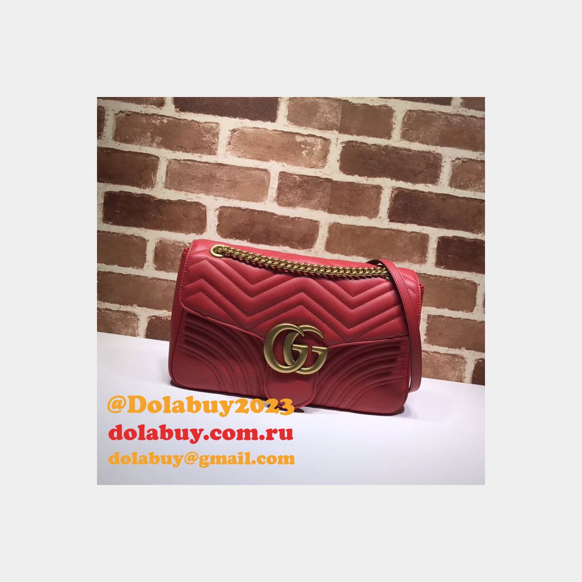 WHOLESALE GUCCI REPLICAS BEST 447633 LEATHER GG MARMONT