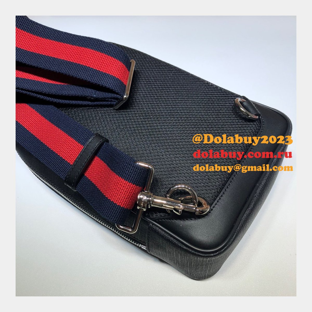 Replica AAA+ Gucci Messengers GG Black belt Purses 478325 GG Supreme