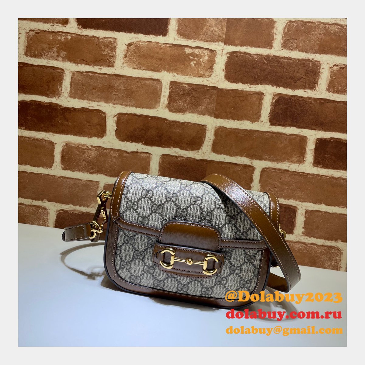 Gucci Beige Replicas Horsebit 1955 mini aaa bag