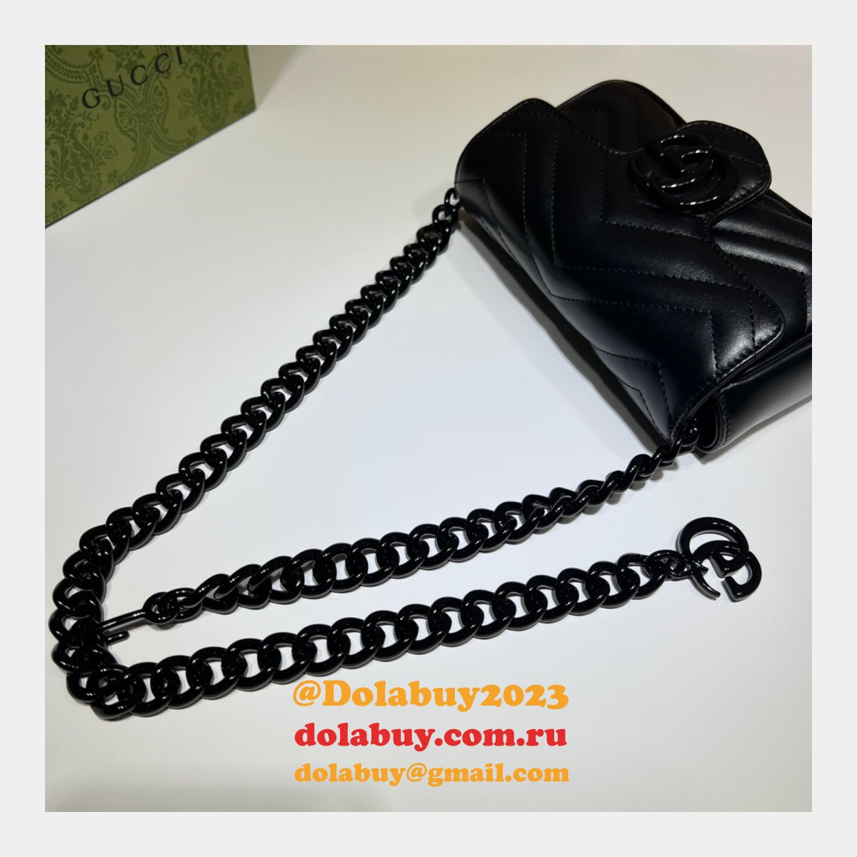 Best High Quality Replica Gucci GG Marmont belt 699757 bag