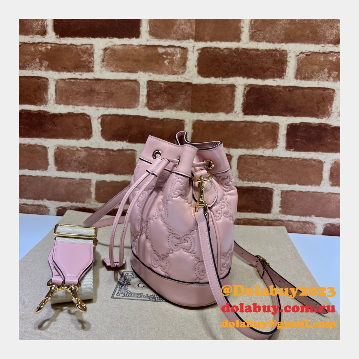 Dolabuy Gucci GG Matelassé Bucket Replica Bags 728231 Store