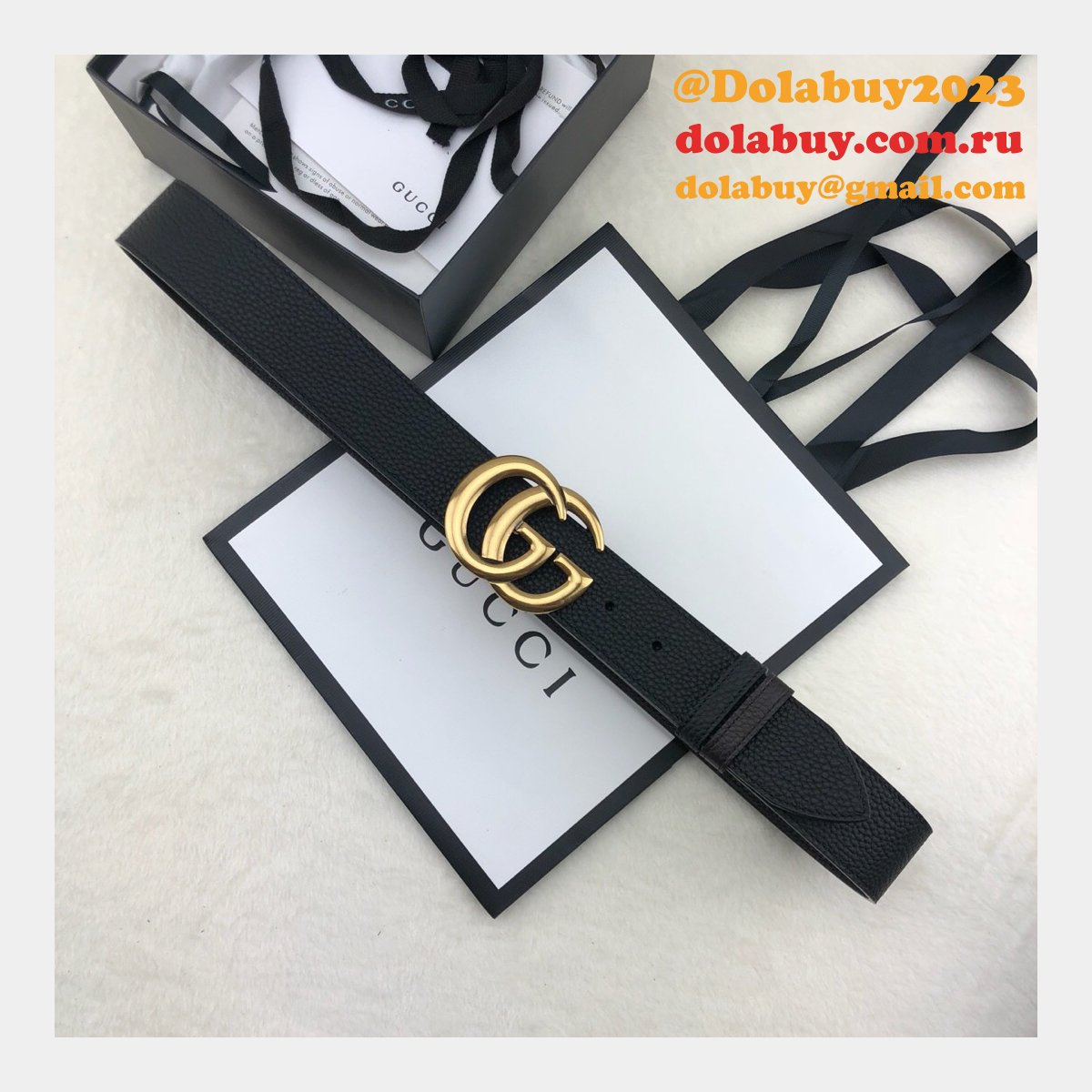 AAA+ Gucci 38mm Replica GG sliver/golden black Belt