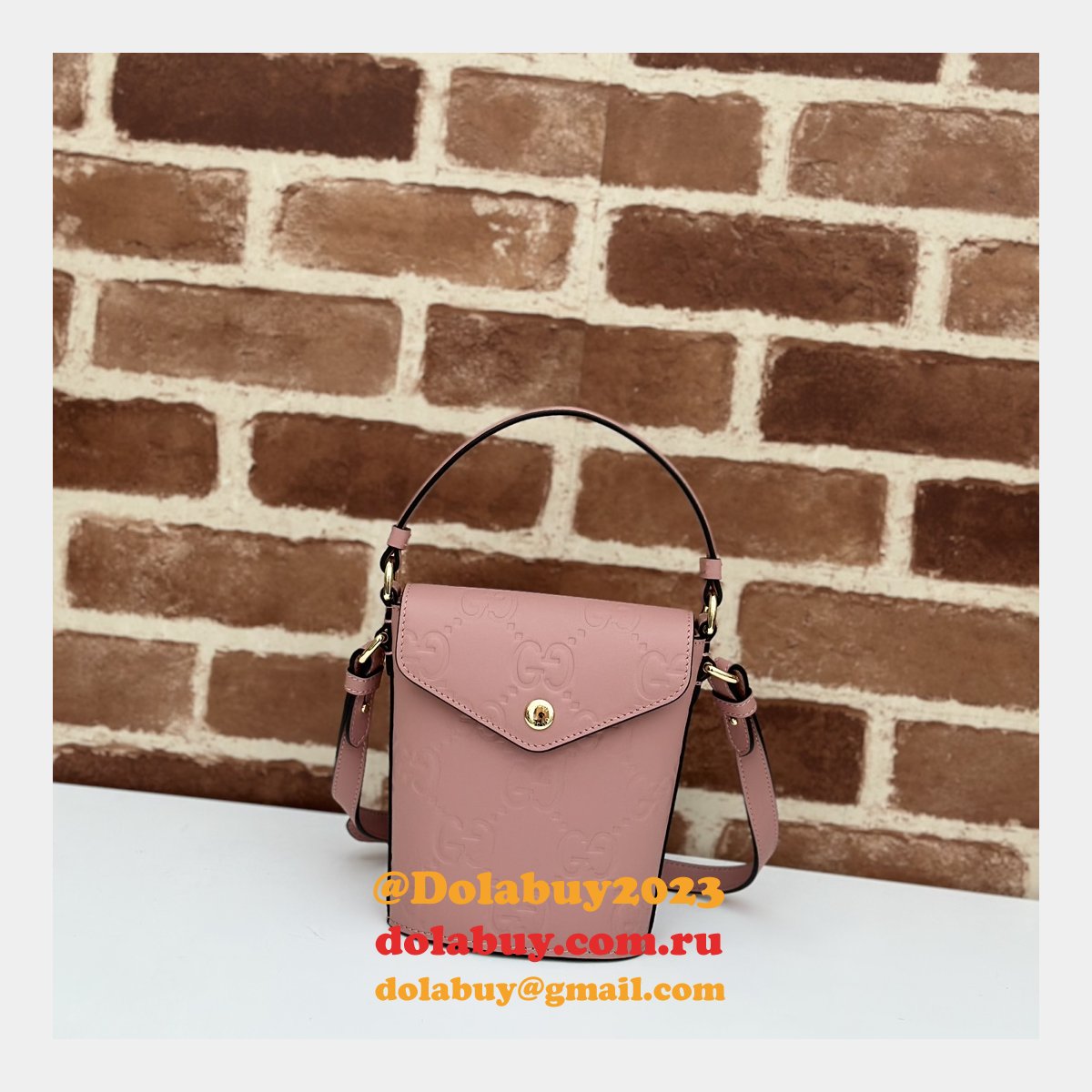 Gucci 772795 UK Embossed Top Handle Replicas Shoulder Bag