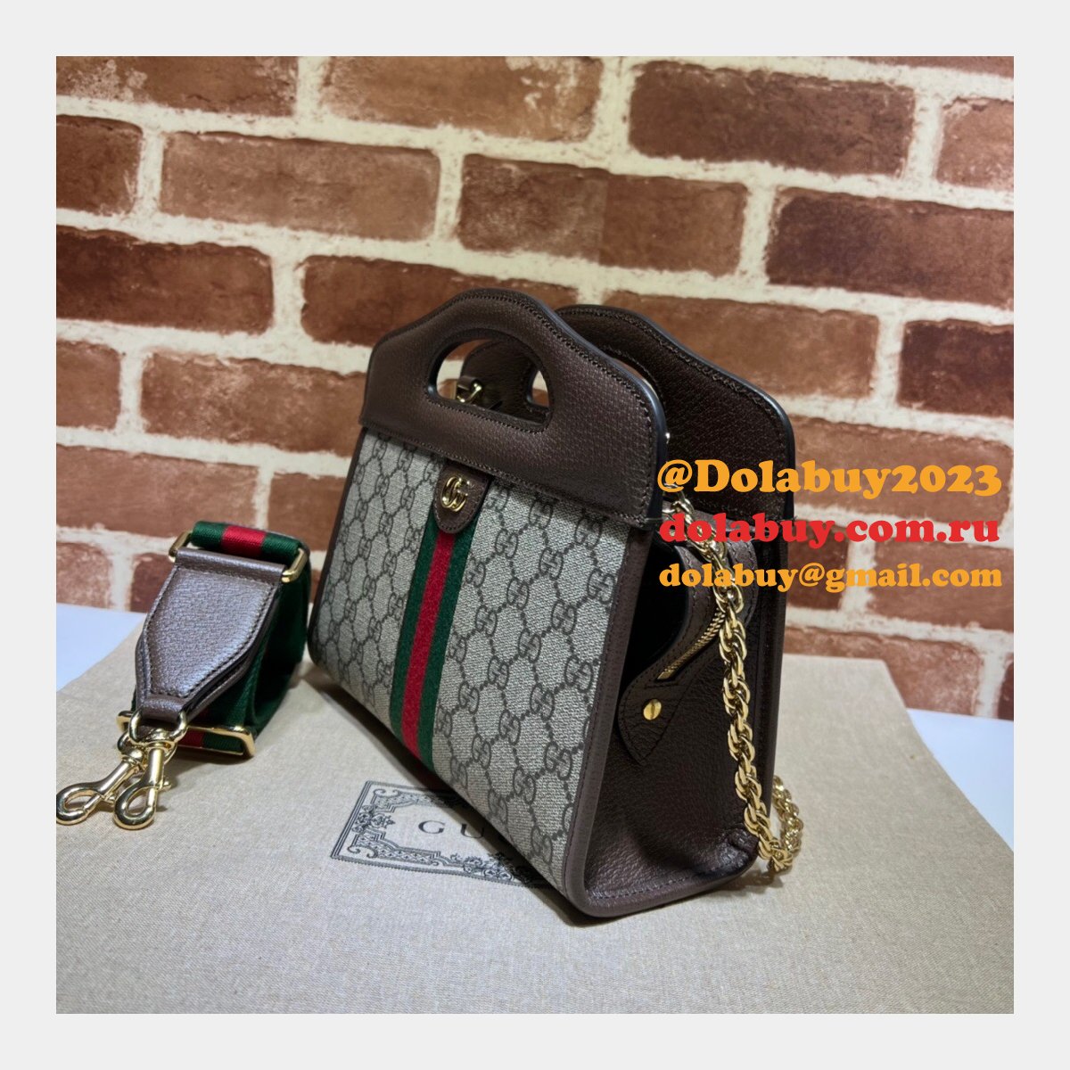 Gucci 1:1 replica 693724 Ophidia small tote with Web Top Handle Bag
