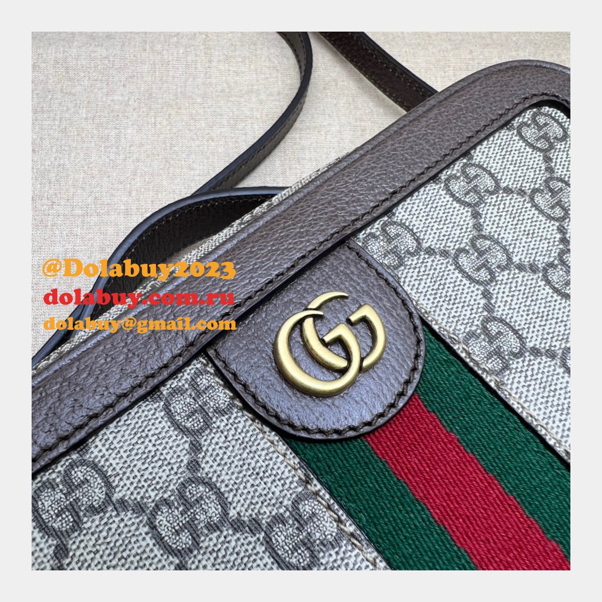 1:1 Mirror Gucci Replicas Ophidia 739392 Shoulder With-Web Bag