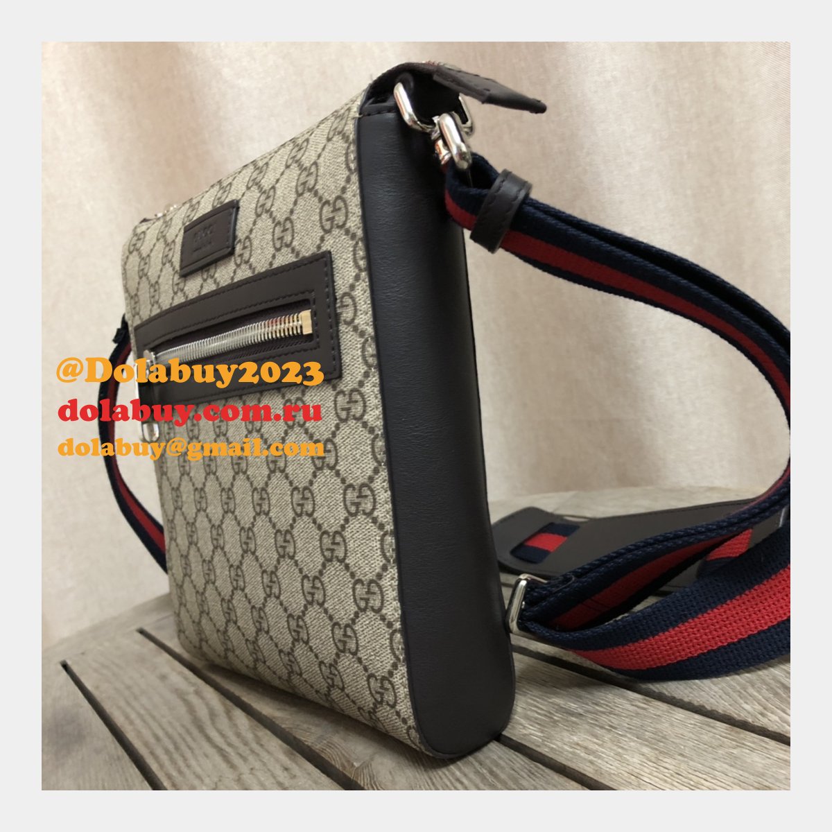 Replica Gucci 7 Star GG Supreme Gray Small Messenger 523599 Bag
