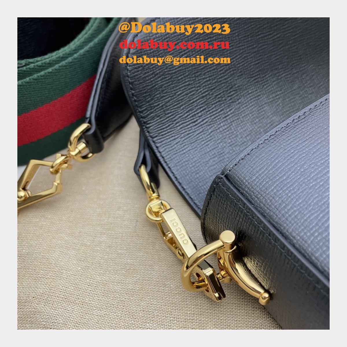 Fake Gucci Horsebit 1955 mini black 658574 bag