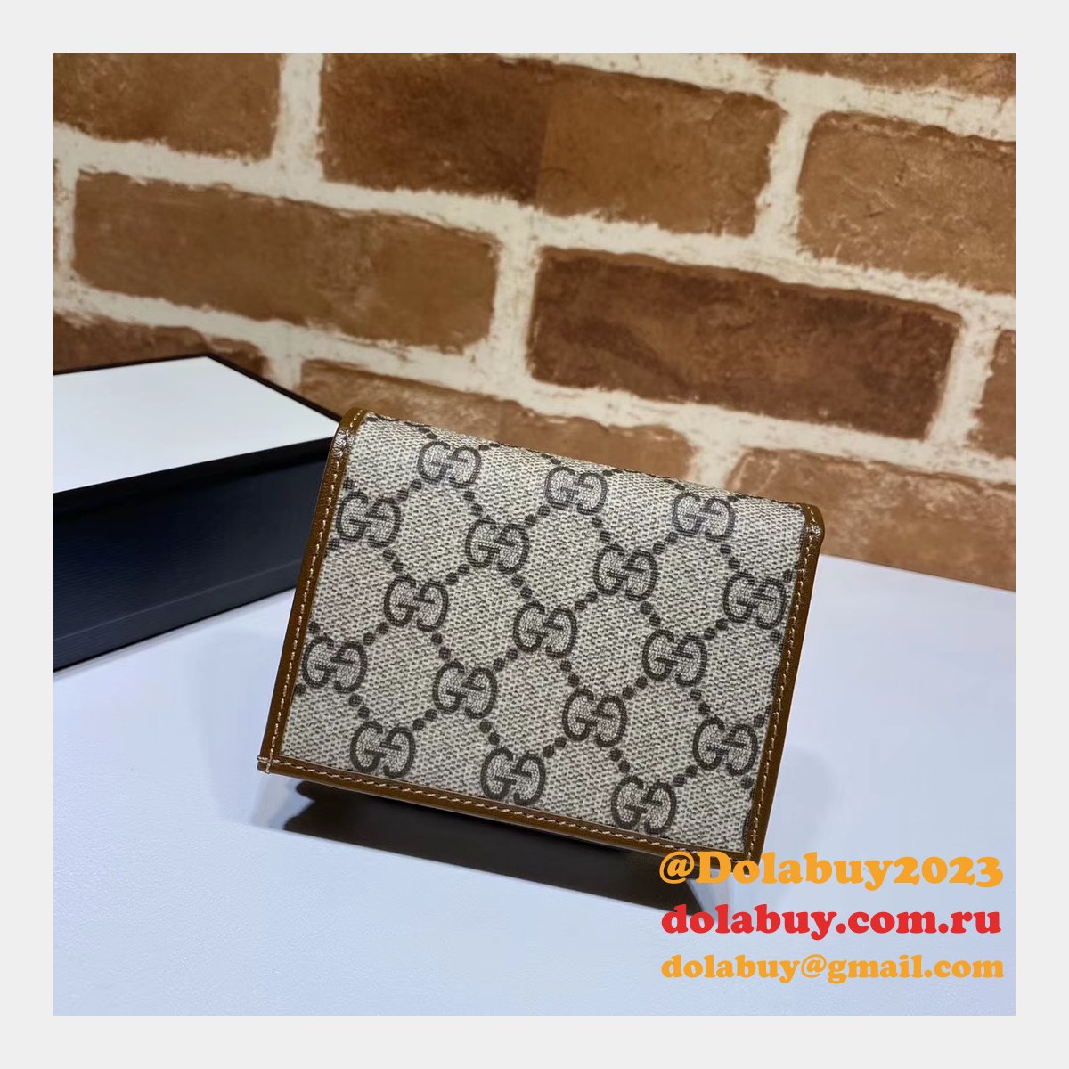 Top Quality Gucci Beige Fake 1955 Horsebit card case 621887 wallet