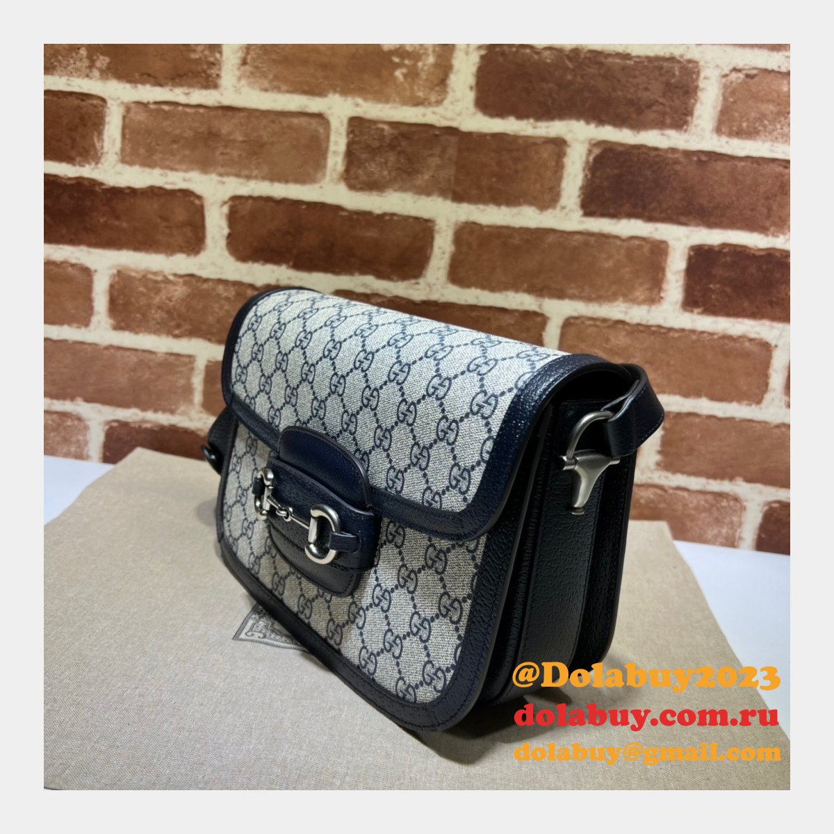 Gucci Copy 1955 Horsebit GG Supreme Shoulder 602204 Bag