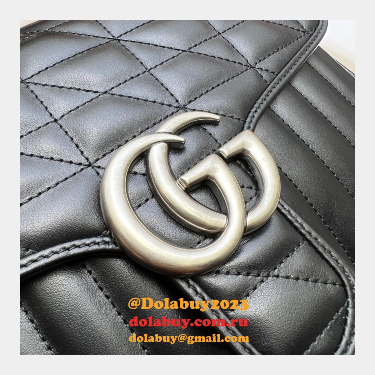 Designer Replica Gucci Replicas GG Marmont small top handle 498110 bag