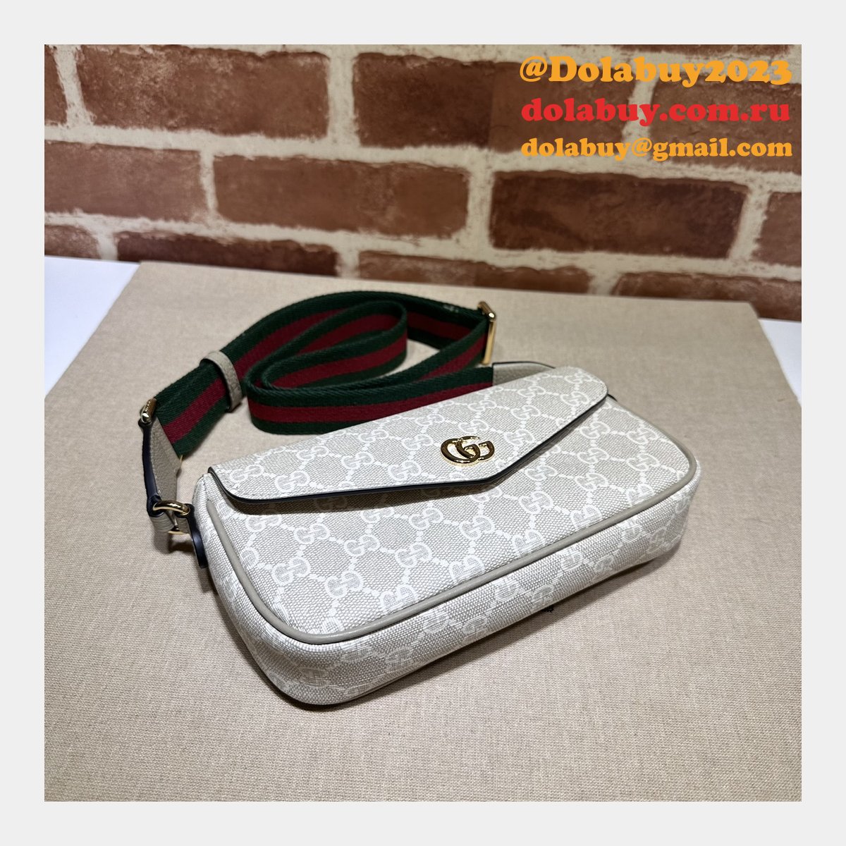 1:1 Mirror Ophidia Crossbody Replica Gucci Beige 764961 Bag