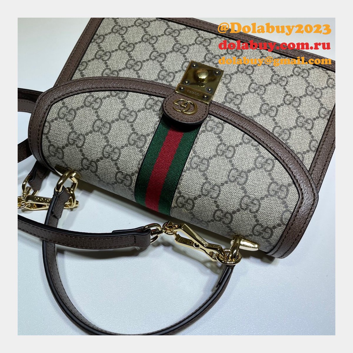 Replica Gucci Ophidia 651055 GG top handle bag Brown