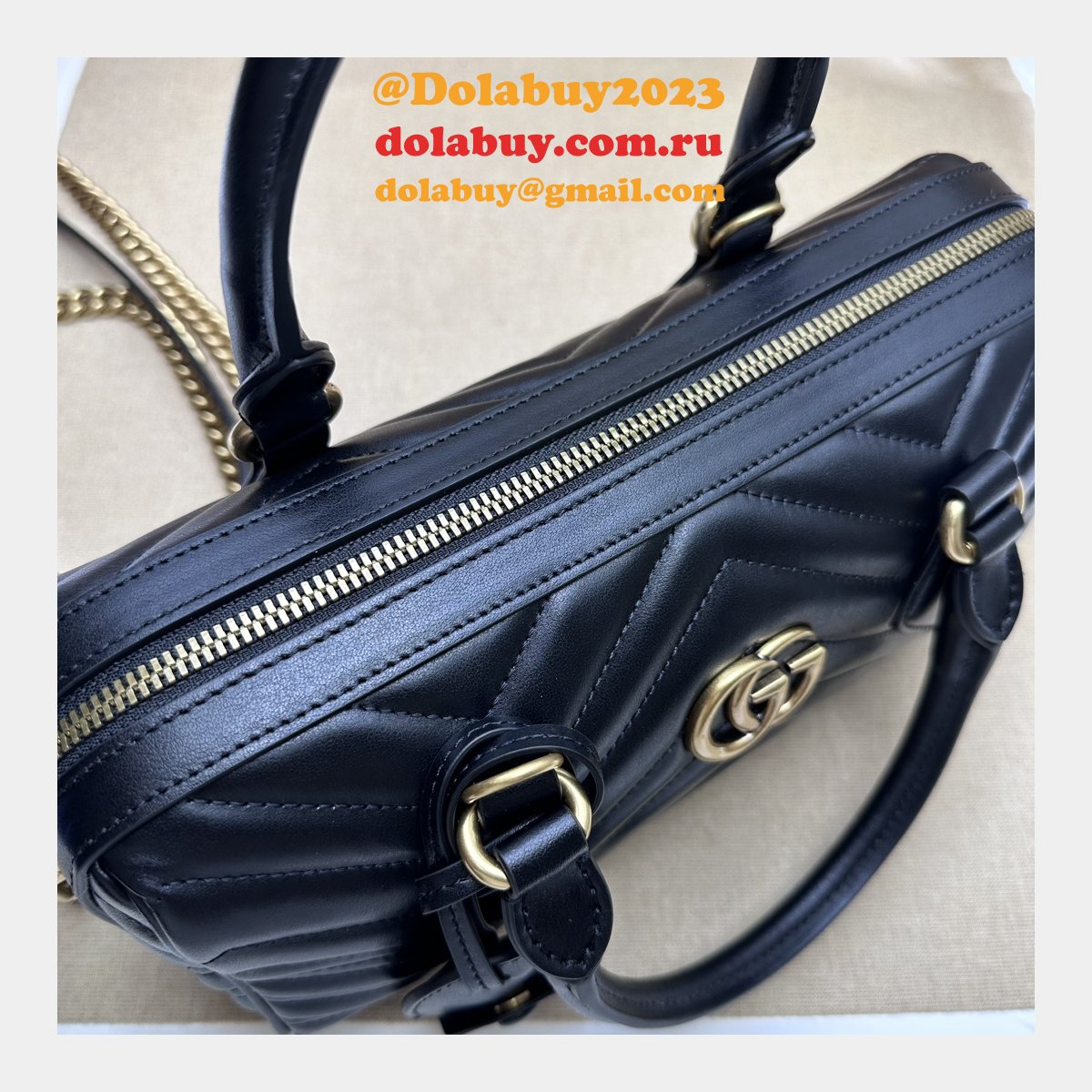 Gucci Top Quality GG Marmont Top Handles Replica 746319 Bag