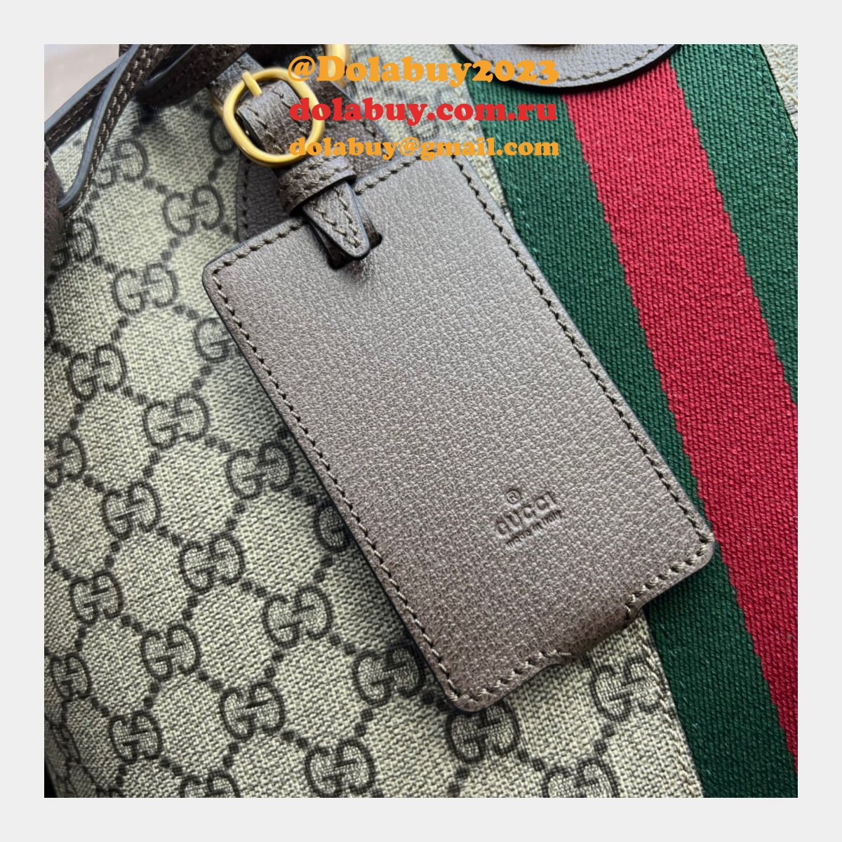 Top Quality Gucci UK Savoy 724654 Bowling Ebony Supreme Tote Bag