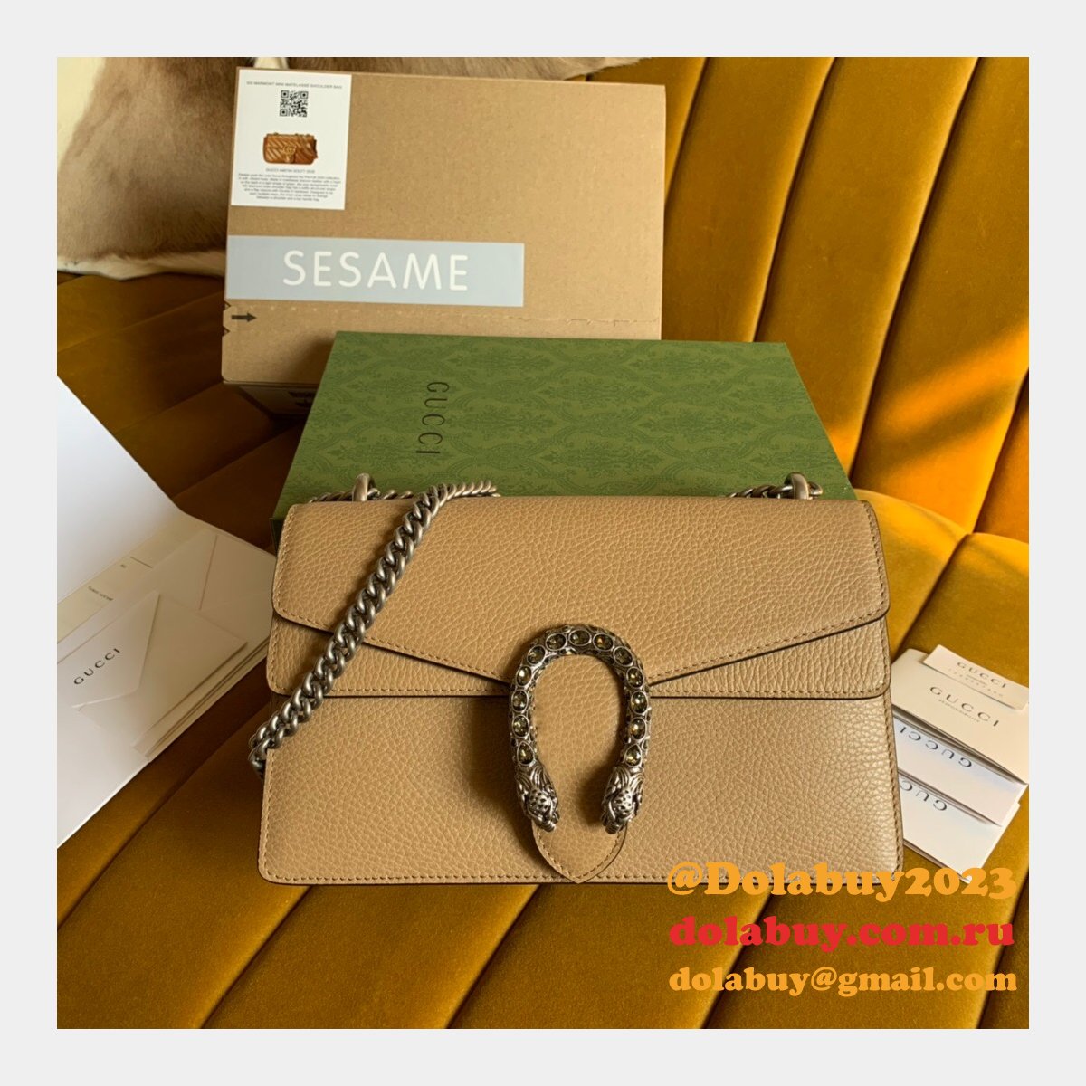 Best Gucci Replica 400249 Dionysus GG Shoulder Brown Bag