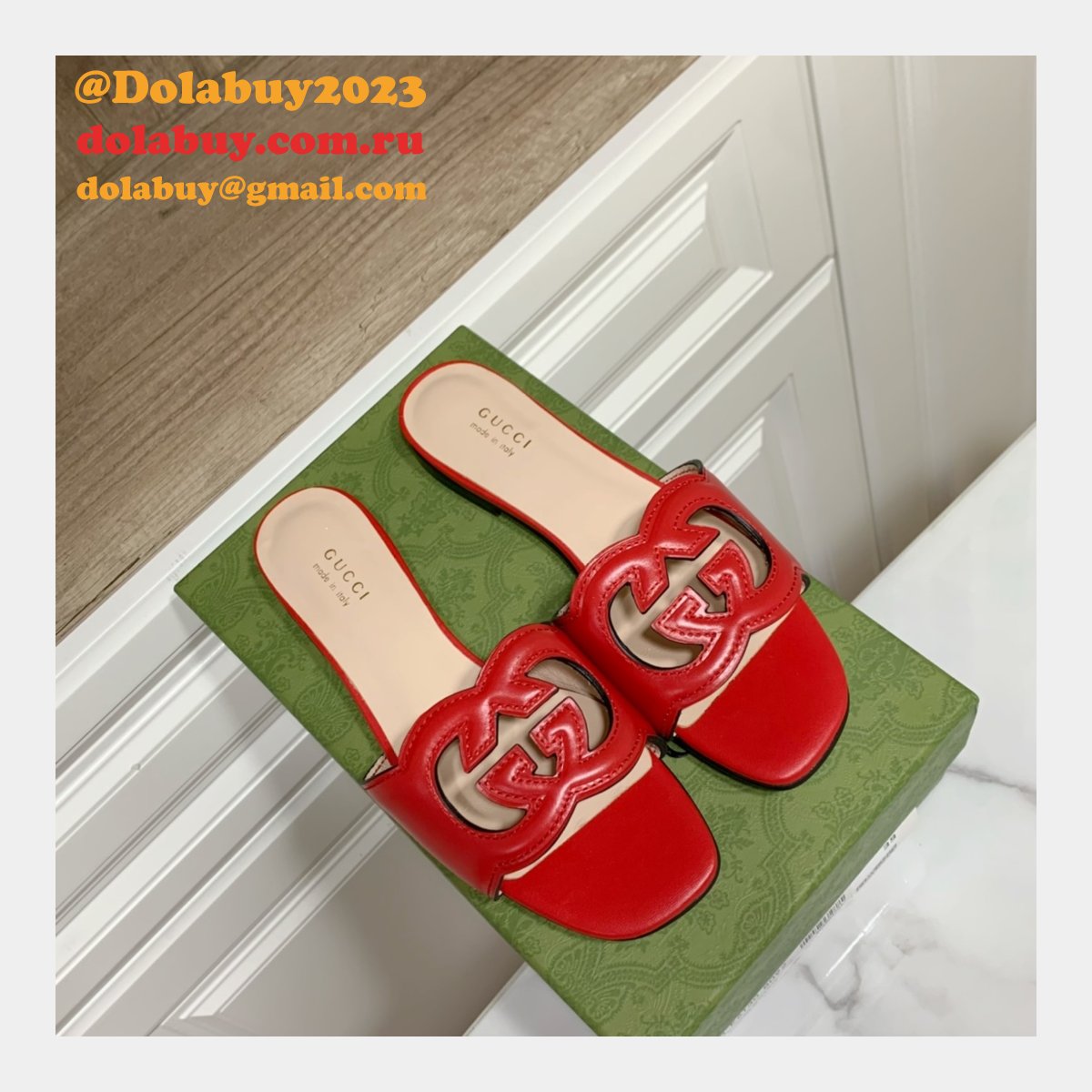 Replica Gucci Designer Shoes Outlet Flat Slippers Sale