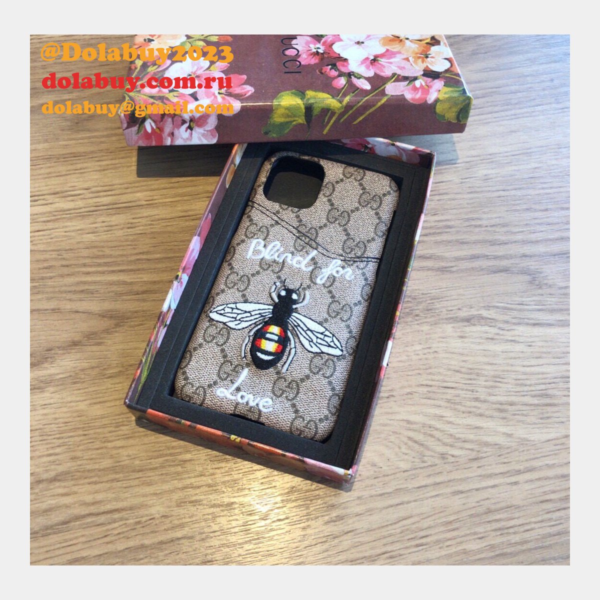 High Quality Gucci iPhone Leather Wallet Cases