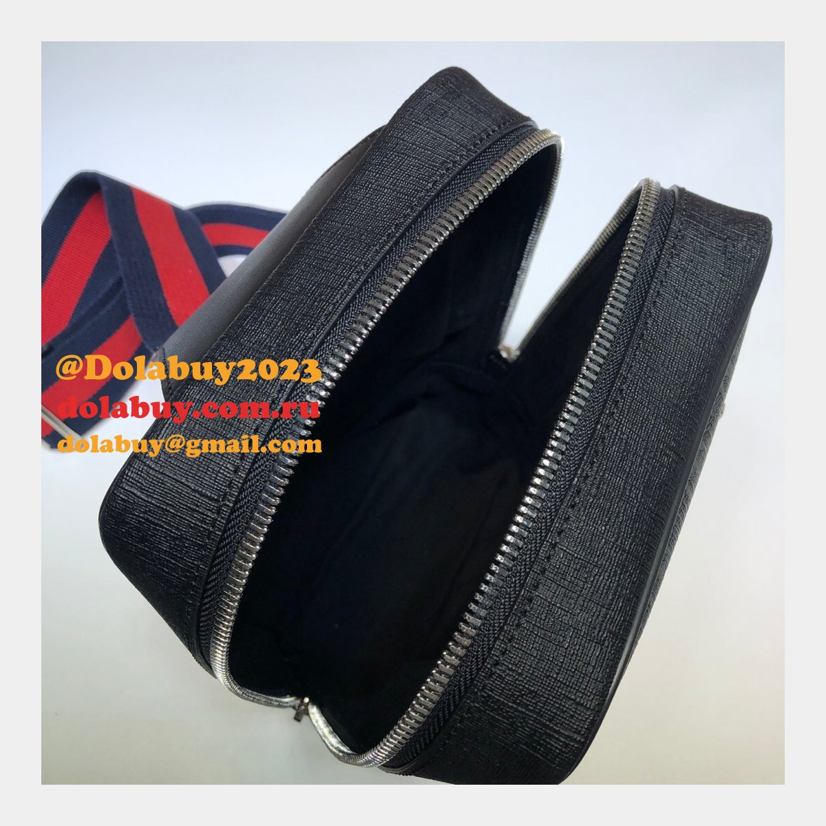 Replica AAA+ Gucci Messengers GG Black belt Purses 478325 GG Supreme