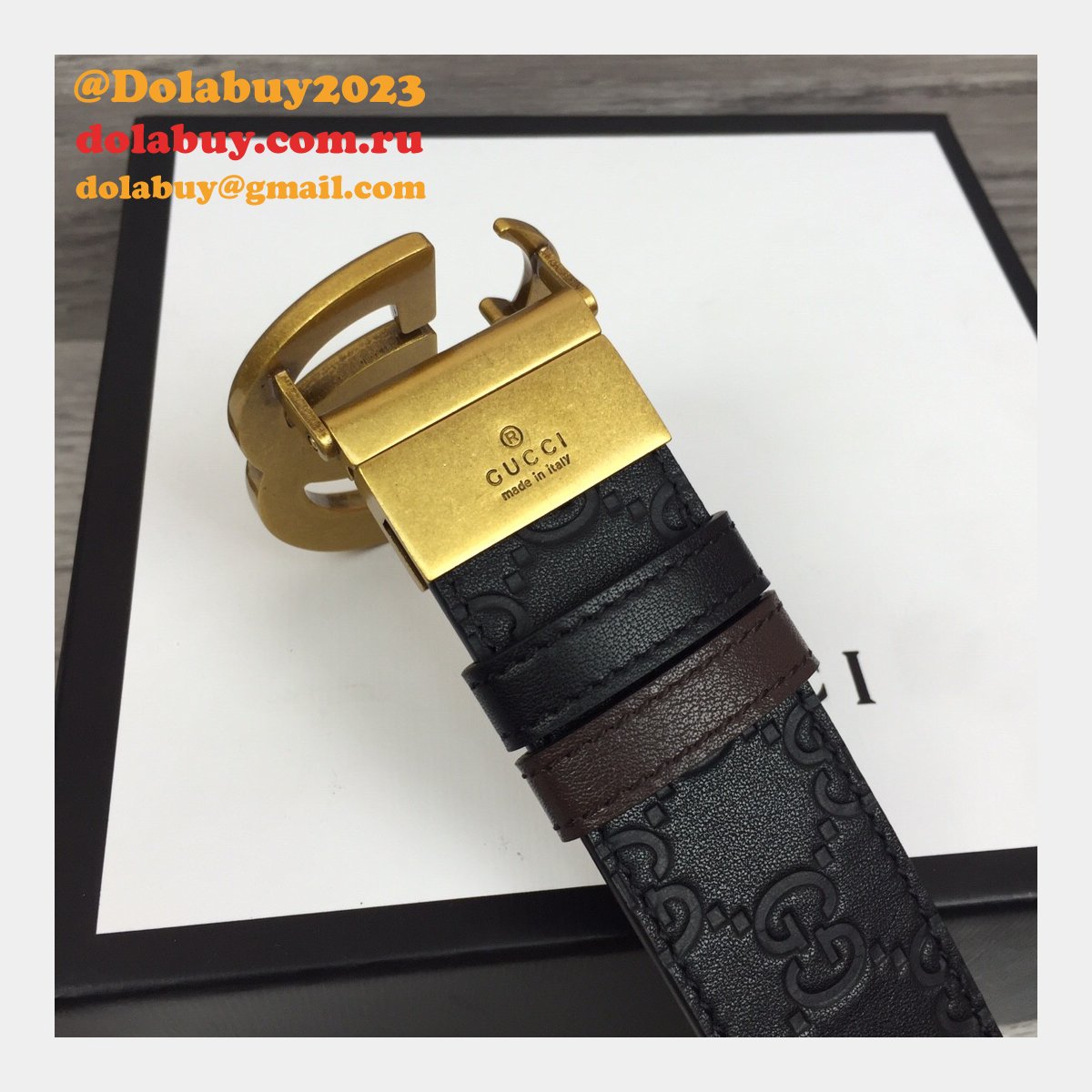 Gucci Belt With Double G Buckle 37MM-1 Knockoff