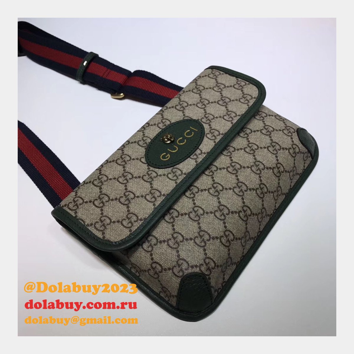 Designer Gucci Neo Vintage GG Supreme belt Replica 493930 bag
