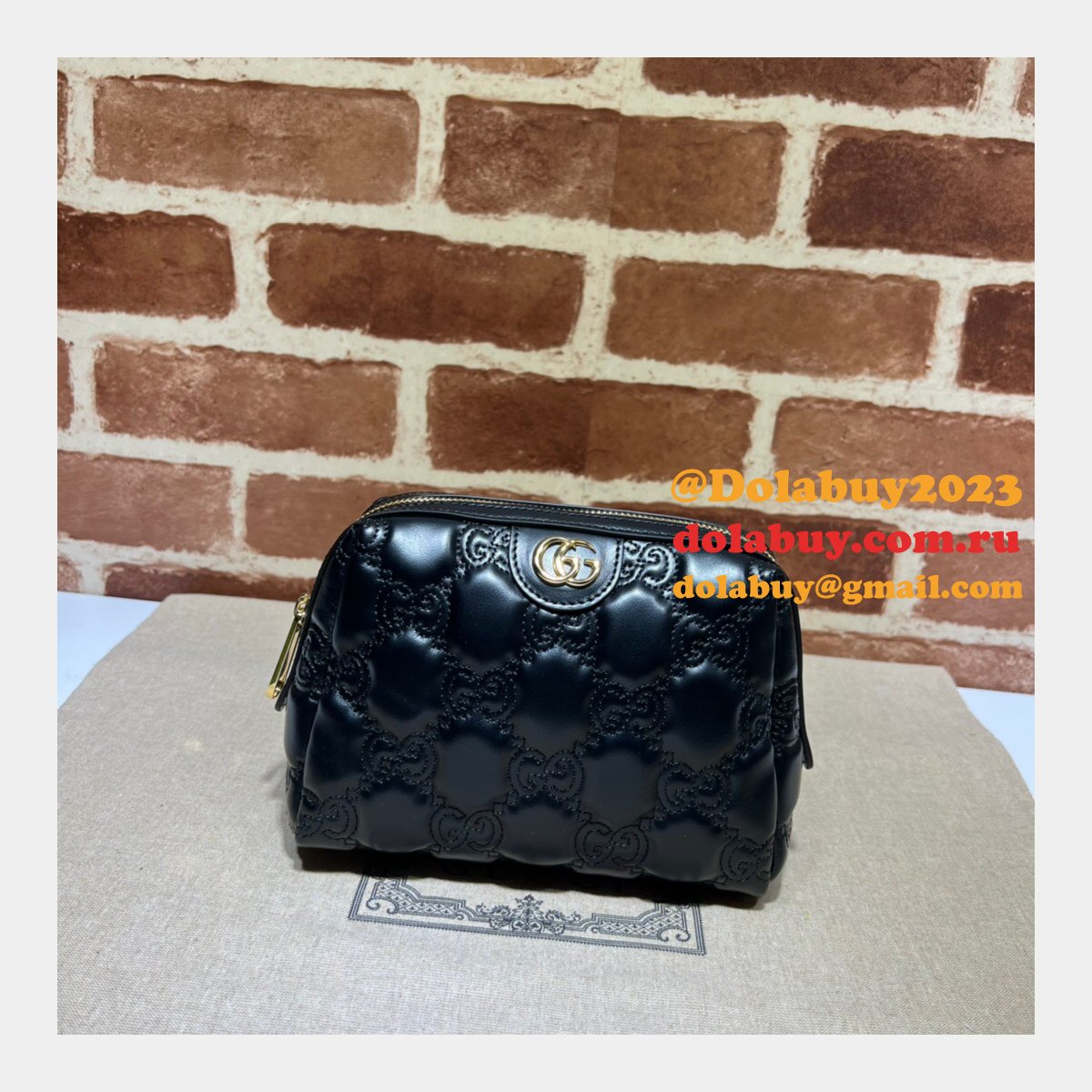 Designer Gucci GG Matelassé beauty 726047 case Bag